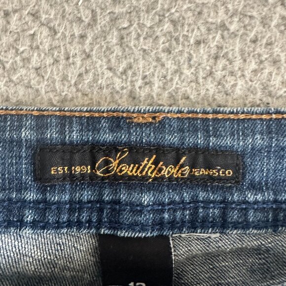 Y2K Southpole Capri Embroidered Gold Bling 90s Hip Hop Stretch Roll Up - Picture 12 of 16